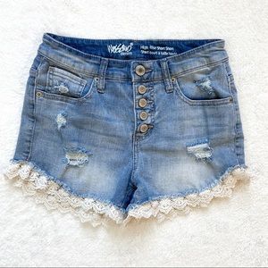 Mossimo distressed high rise jean shorts
